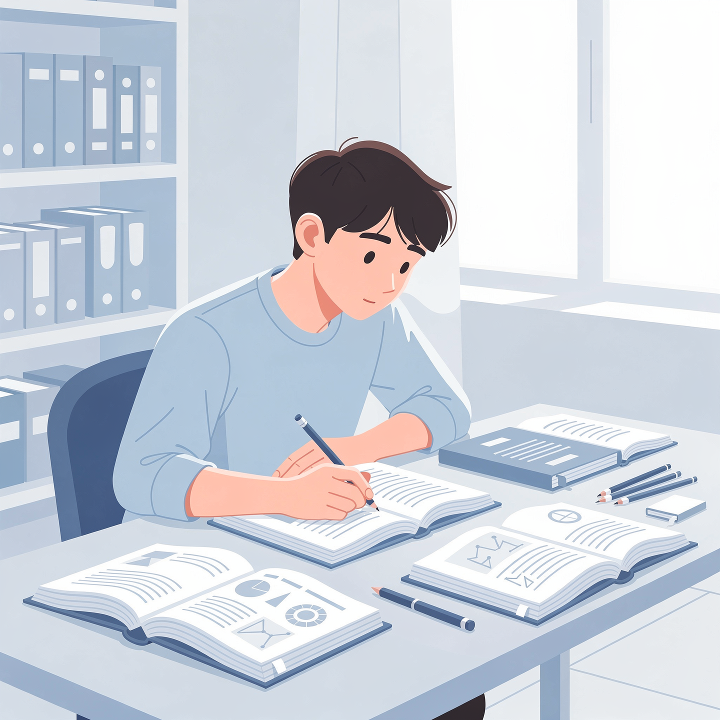 Student studying for IIT preparation